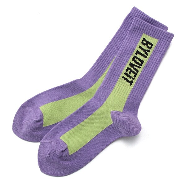 縦ラインロゴクルーソックス