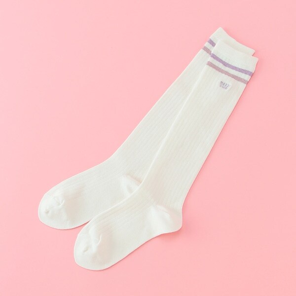 抗菌防臭 ラメラインハイソックス