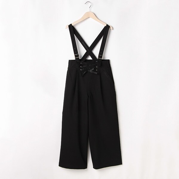 【人気商品再入荷】【直営店で取り扱い無し】サスペンダーつきレースアップワイドパンツ