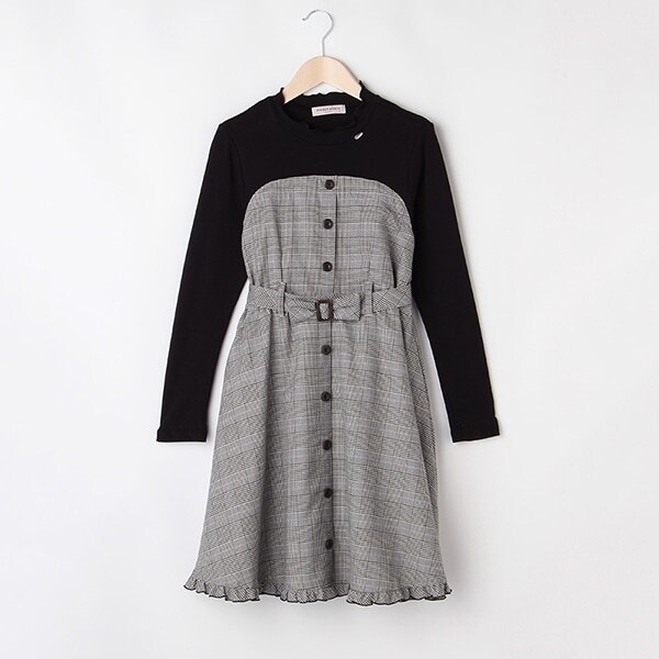 【人気商品再入荷】【直営店で取り扱い無し】チェックドッキングワンピ