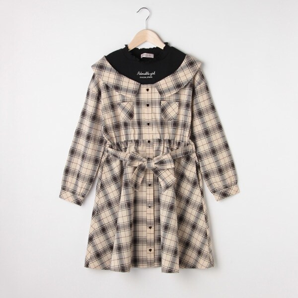 【人気商品再入荷】【直営店で取り扱い無し】レイヤードチェックワンピース