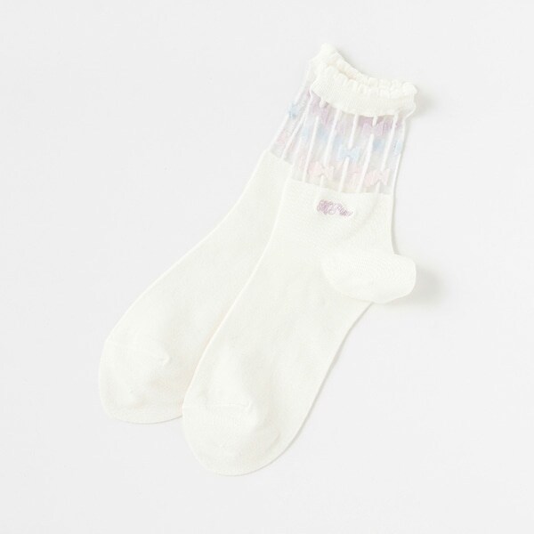 【リピート】【直営店で取り扱い無し】シアーストライプソックス