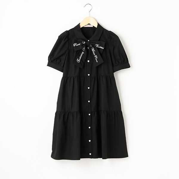 【人気商品再入荷】【直営店で取り扱い無し】リボンつきティアードワンピース