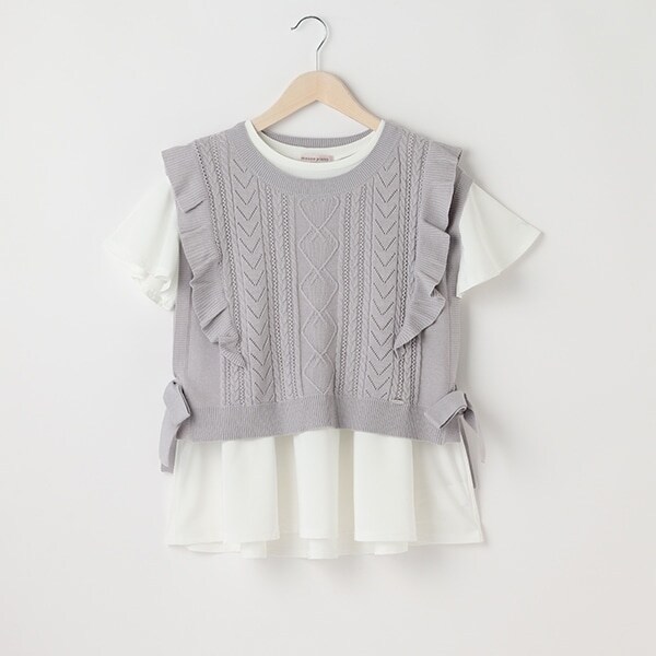 【人気商品再入荷】【直営店で取り扱い無し】ニットベスト＆半袖Tシャツセット