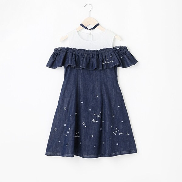 【リピート】【直営店で取り扱い無し】星座刺しゅうワンピース