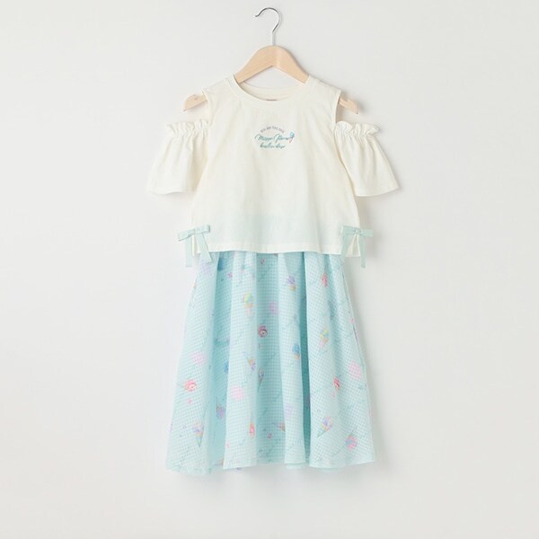 【リピート】【直営店で取り扱い無し】アイス柄ドッキングワンピース