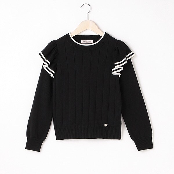 【人気商品再入荷】【直営店で取り扱い無し】肩フリルラインニット