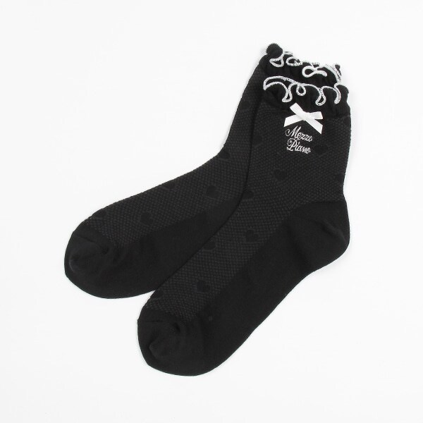 【人気商品再入荷】【直営店で取り扱い無し】ハートメッシュクルーソックス【日本製】