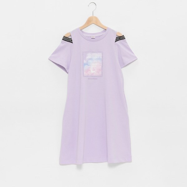 【人気商品再入荷】【直営店で取り扱い無し】ロゴリブ肩あきワンピース