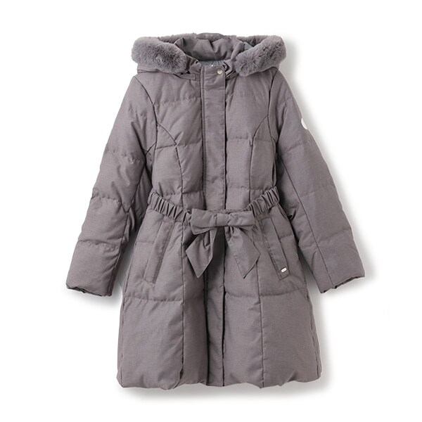 【人気商品再入荷】【直営店で取り扱い無し】【撥水】リボンベルトガーリーロングダウン