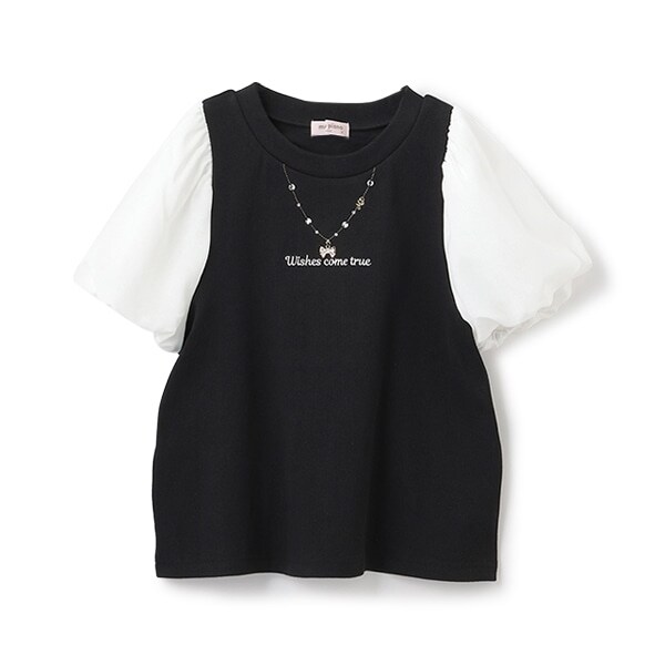 【人気商品再入荷】【直営店で取り扱い無し】ボリューム袖ネックレスTシャツ