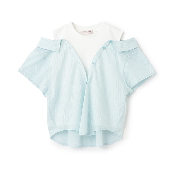 【人気商品再入荷】【直営店で取り扱い無し】シアーストライプ ドッキングシャツ