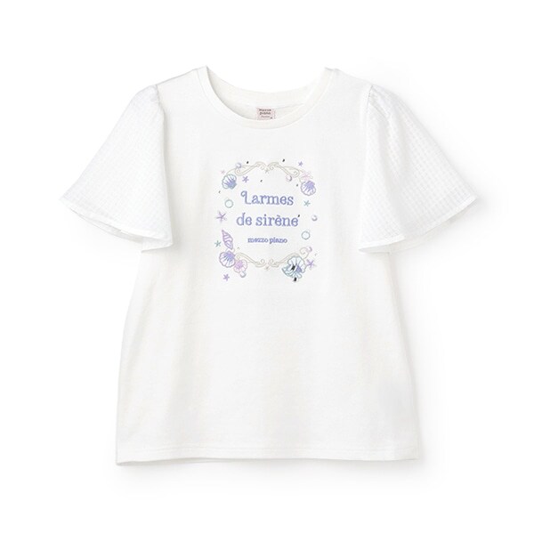 【人気商品再入荷】【直営店で取り扱い無し】シェル刺しゅうフレアスリーブTシャツ