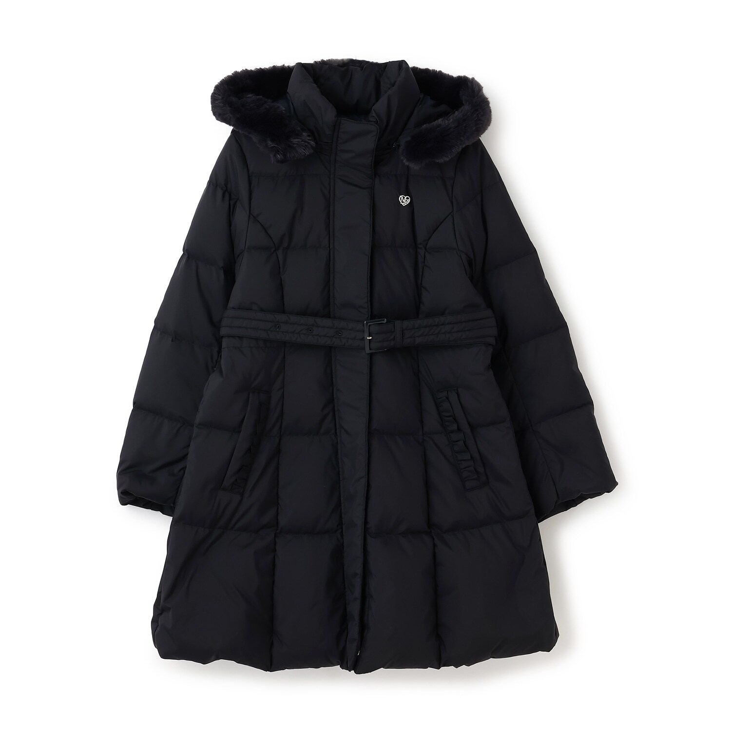 【人気商品再入荷】【直営店で取り扱い無し】【はっ水】ベルトつきリボンポケットロングダウン