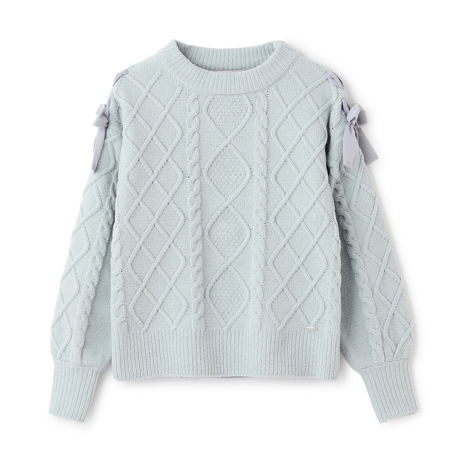 【人気商品再入荷】【直営店で取り扱い無し】肩レースアップ　ラメ入りモールニット