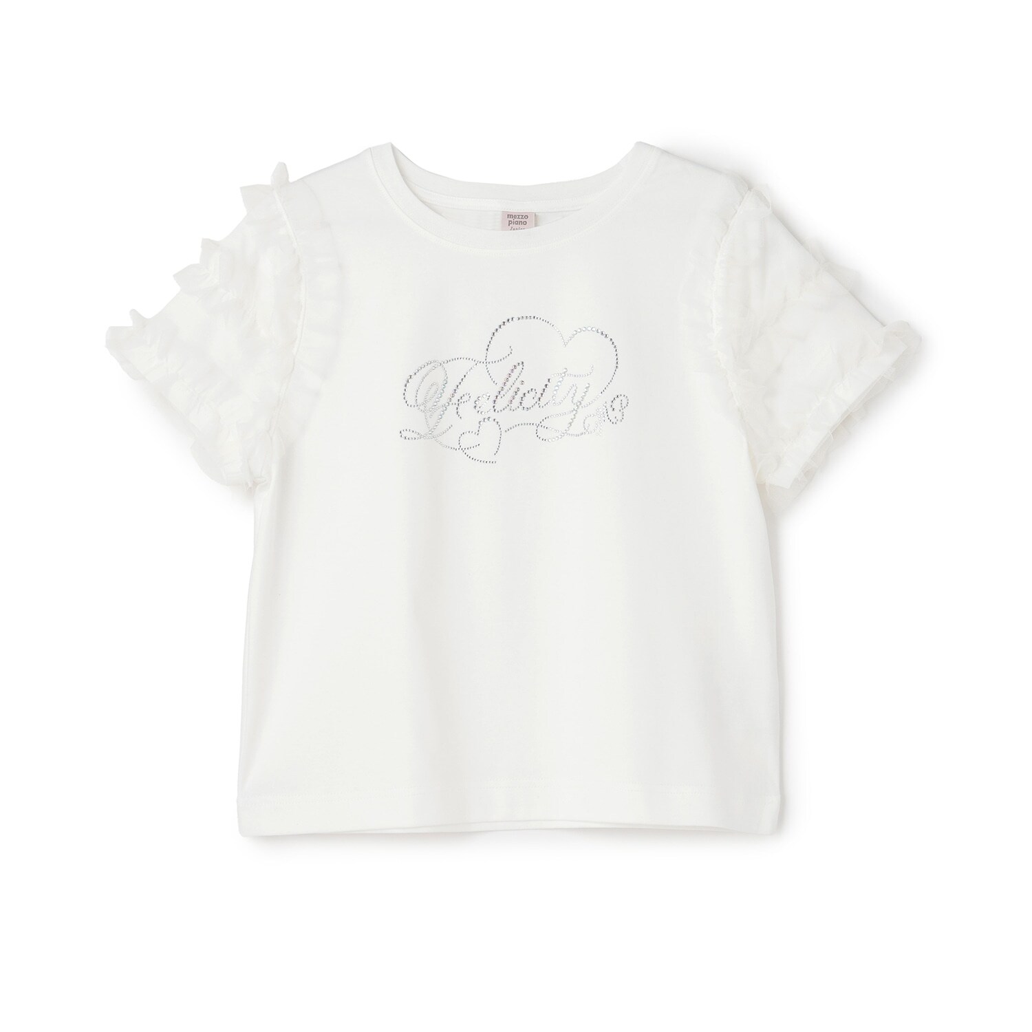 【人気商品再入荷】【直営店で取り扱い無し】袖チュールフリル半袖Tシャツ