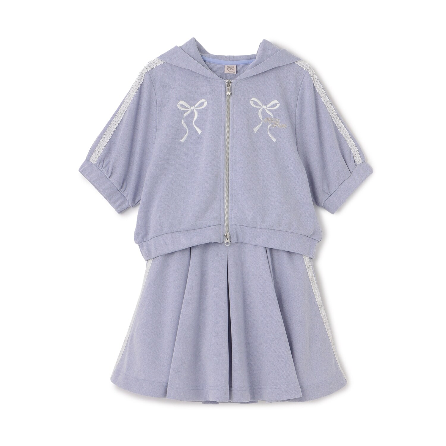 【人気商品再入荷】【直営店で取り扱い無し】ラメミニ裏毛ジップパーカ＆フレアスカパンセットアップ