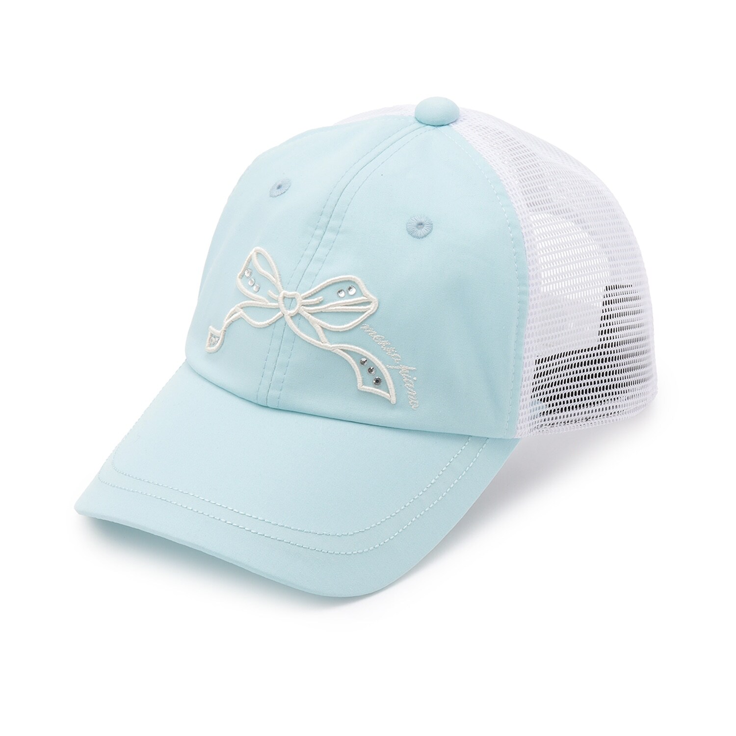 【人気商品再入荷】【直営店で取り扱い無し】【冷感】リボン刺しゅうメッシュキャップ