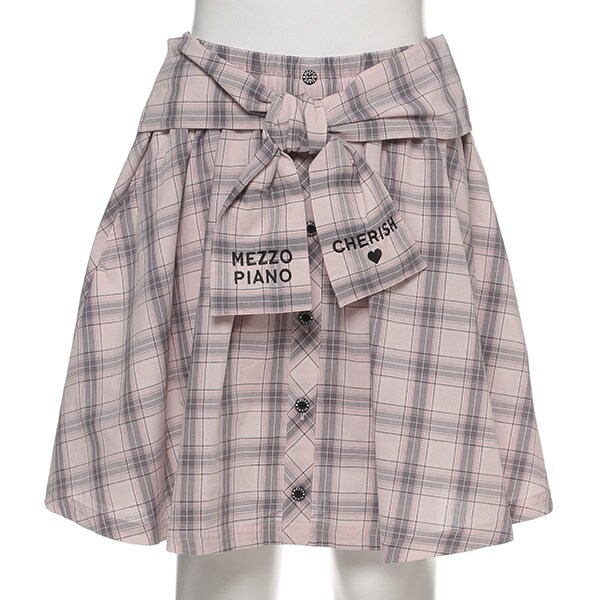 チェック柄前結びスカパン