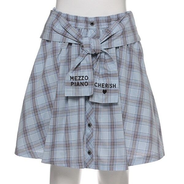 チェック柄前結びスカパン