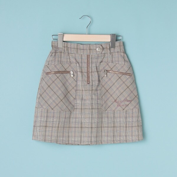 チェック柄台形ジップスカパン