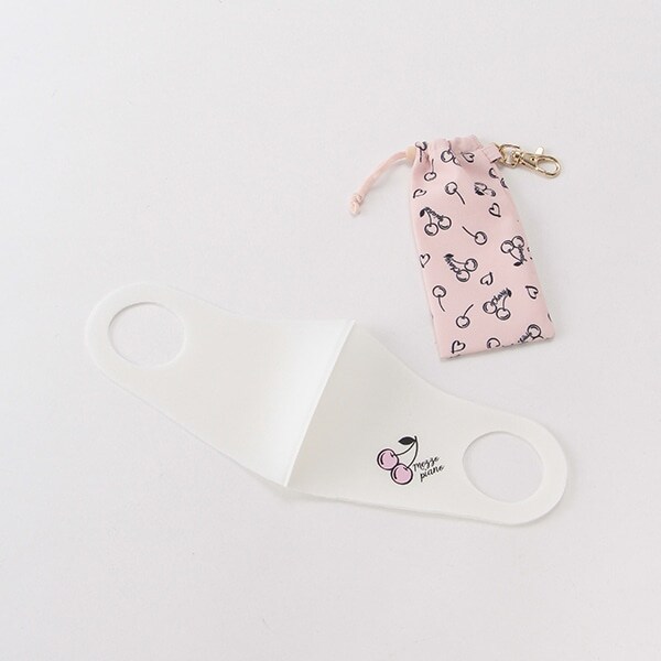 【抗菌防臭・UVケア】チェリー柄ポーチ×マスクセット