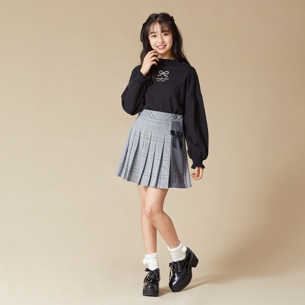 ラップ風プリーツチェックスカパン