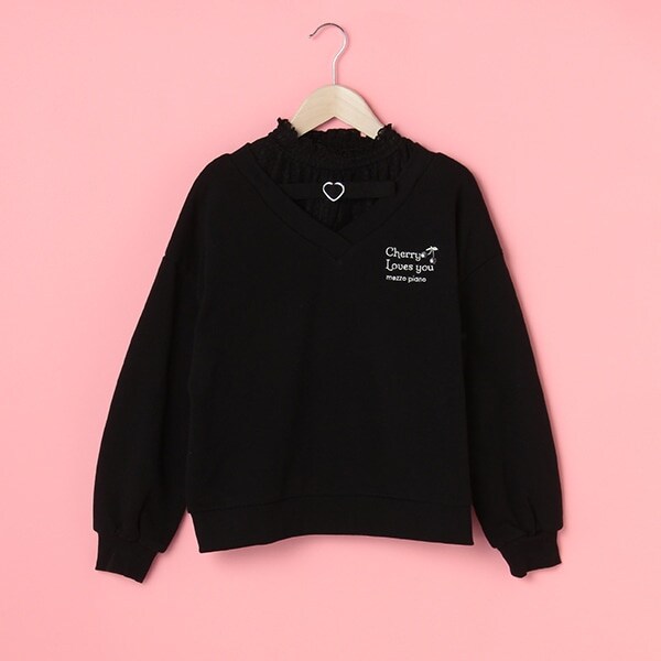 Vネックライントレーナー×レーステレコTシャツ