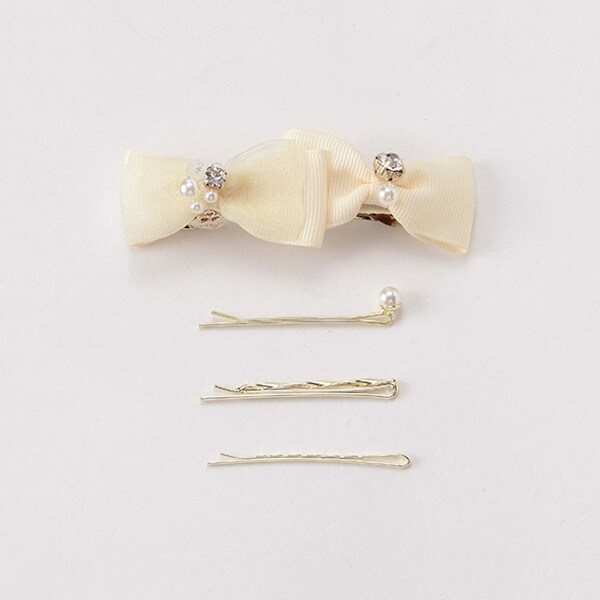 リボンバレッタ×ヘアピンセット