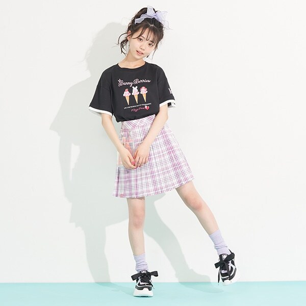 おしゃ見えポシェットつきプリーツスカパン