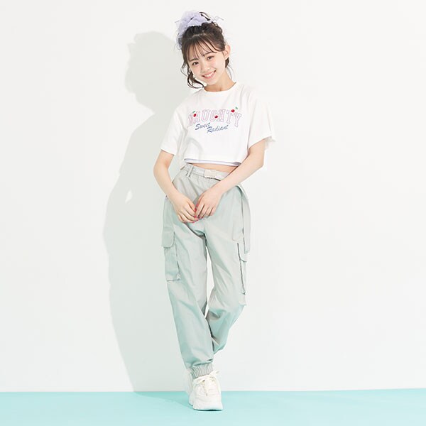 【吸水速乾】ベルトつきジョガーパンツ