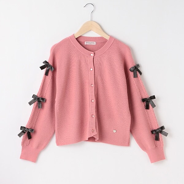 袖リボンカーディガン