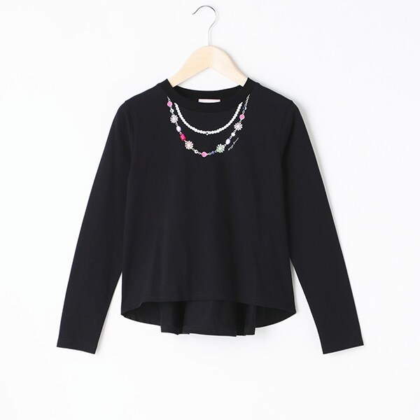 ジュエルネックレス長袖Tシャツ