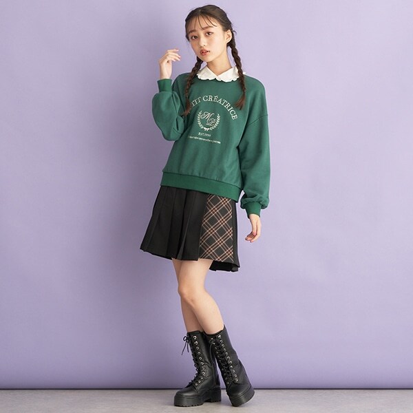 ハートバックルプリーツスカパン