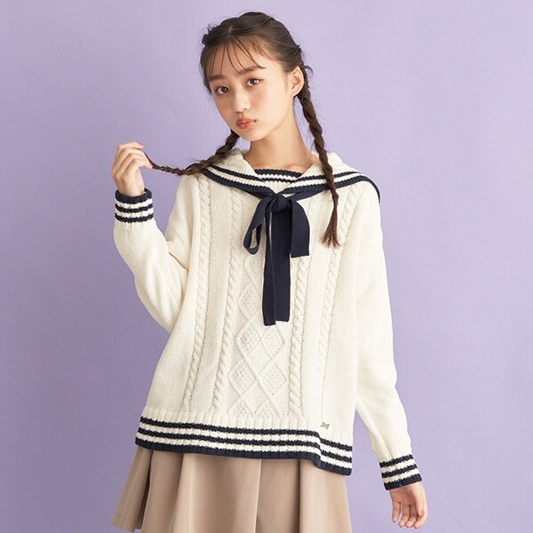 セーラーカラーモールニット
