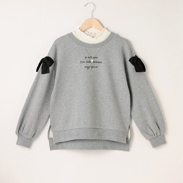 ネックレスつき肩リボントレーナー