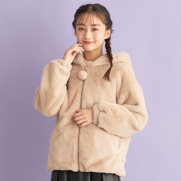 くま耳フェイクファーブルゾン