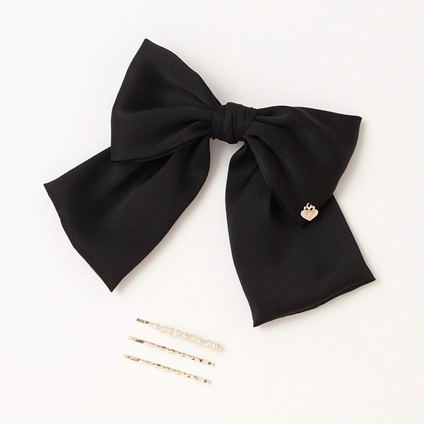 ビッグリボンバレッタ＆ヘアピンセット【日本製】