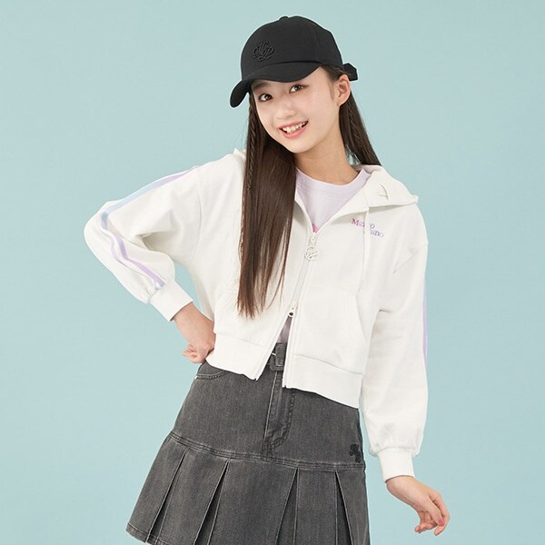 Wジップミニウラケパーカ