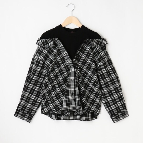 レイヤード長袖シャツ