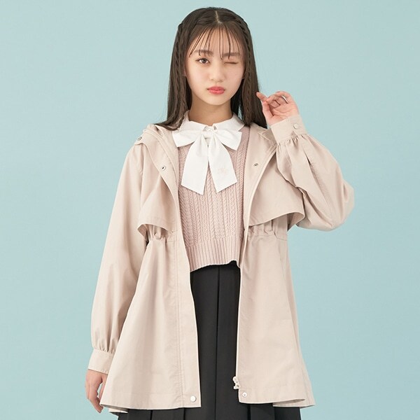 【撥水】長め丈ガーリーマウンテンパーカ