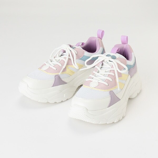 配色厚底スニーカー