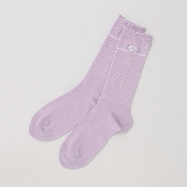 シェル刺しゅうクルーソックス【日本製】