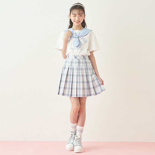 サイドボタンプリーツスカパン