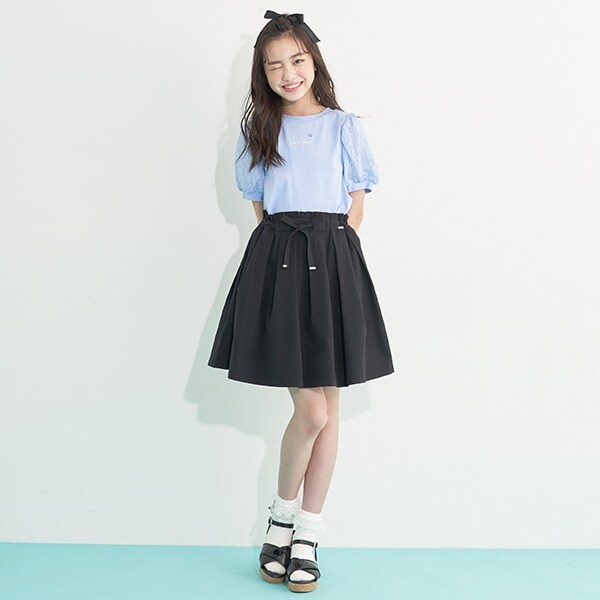 【吸水速乾】タックフレアースカート
