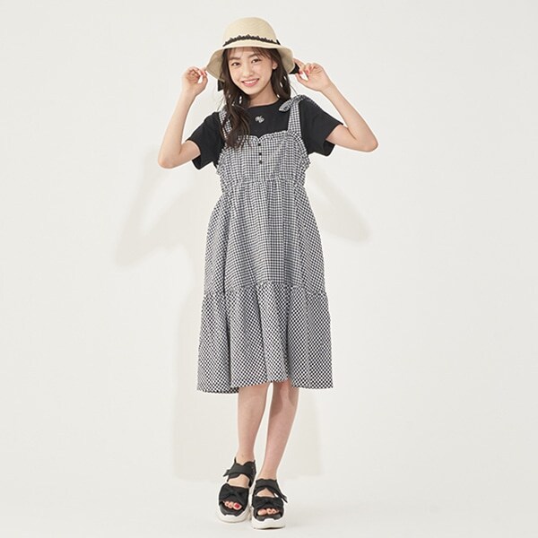 ショルダーリボンワンピース＆Tシャツセット