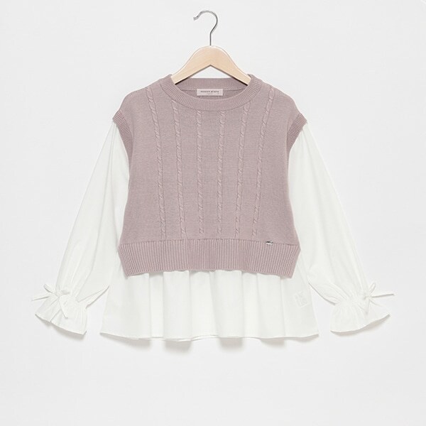 ニットベストドッキングブラウス
