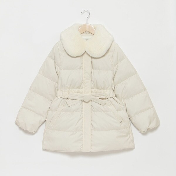 【撥水】リサイクルダウン フェイクファー衿付きコート