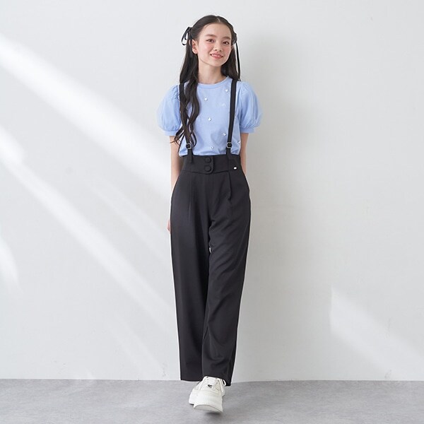 ハイウエストつりつきパンツ