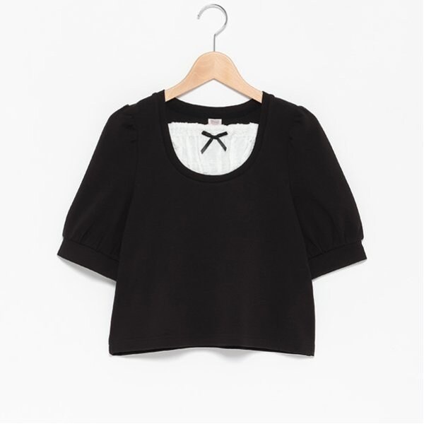 布帛切り替えTシャツ（7分丈）